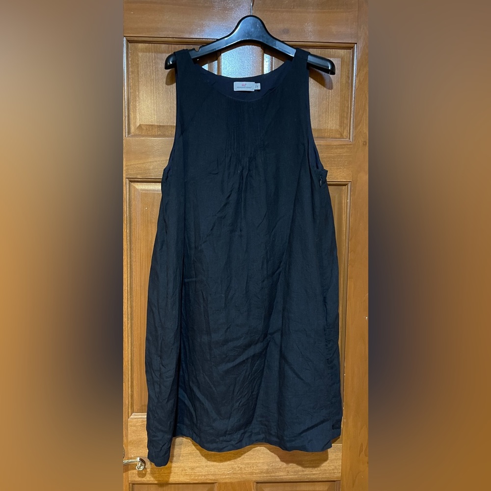 Vineyard Vines Linen Swing Dress in black Size 16